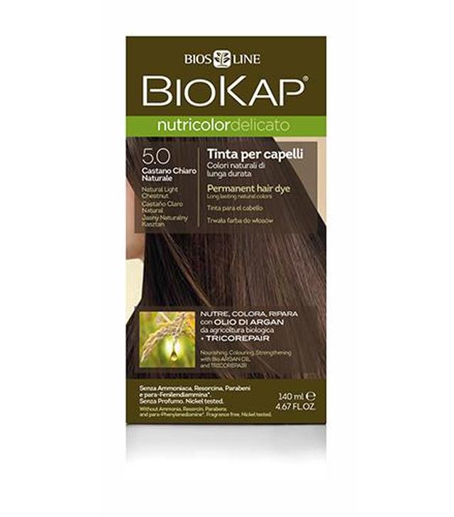 BioKap Nutricolor Delicato Farba do włosów 5.0 Jasny Naturalny Kasztan - 140 ml - cena. opinie, właściwości
