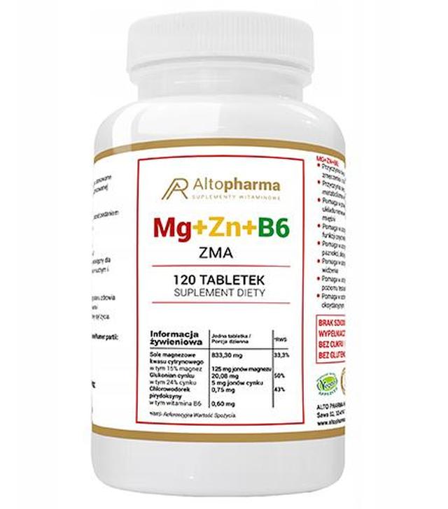 Altopharma Mg+Zn+B6 - 120 tabl. - cena, opinie, stosowanie