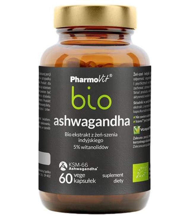 PharmoVit Bio Ashwagandha, 60 kaps., cena, opinie, właściwości