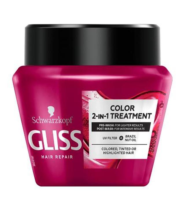 Gliss Ultimate Colour 2 w 1 Maska chroniąca kolor do włosów farbowanych tonowanych i rozjaśnianych - 300 ml - cena, opinie, skład
