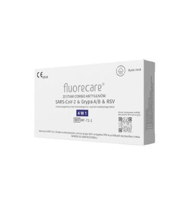 Fluorecare Test Combo Antygenów 4w1, COVID-19, Grypa AB, RSV, 1 sztuka