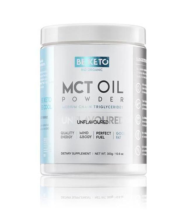 BeKeto MCT Oil Powder Unflavored, 300 g, cena, wskazania, skład