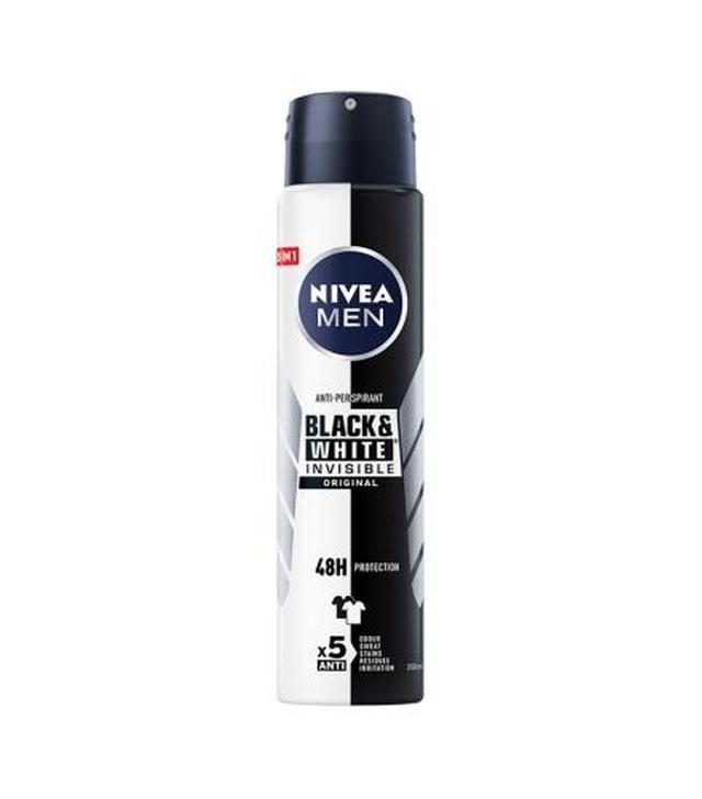 Nivea Men Black & White Invisible Original Antyperspirant 48 h - 250 ml - cena, opinie, właściwości