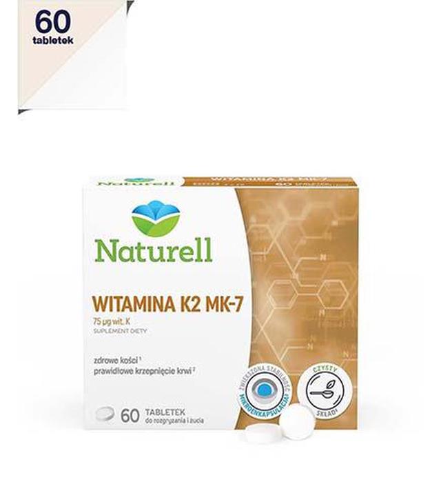 NATURELL Witamina K2 MK-7, 60 tabl. do ssania, cena, opinie, właściwości