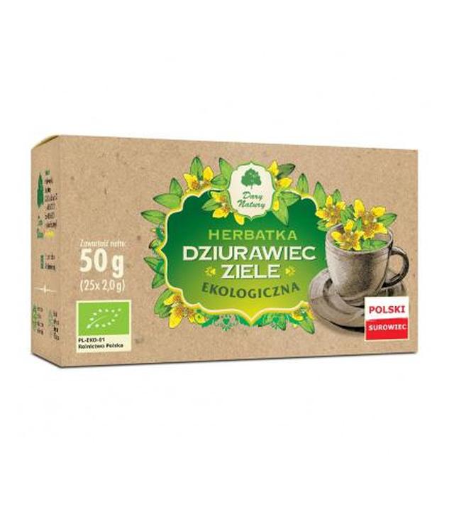 DARY NATURY Herbatka dziurawiec ziele - 25 sasz. - Herbatka na trawienie - cena, opinie, stosowanie