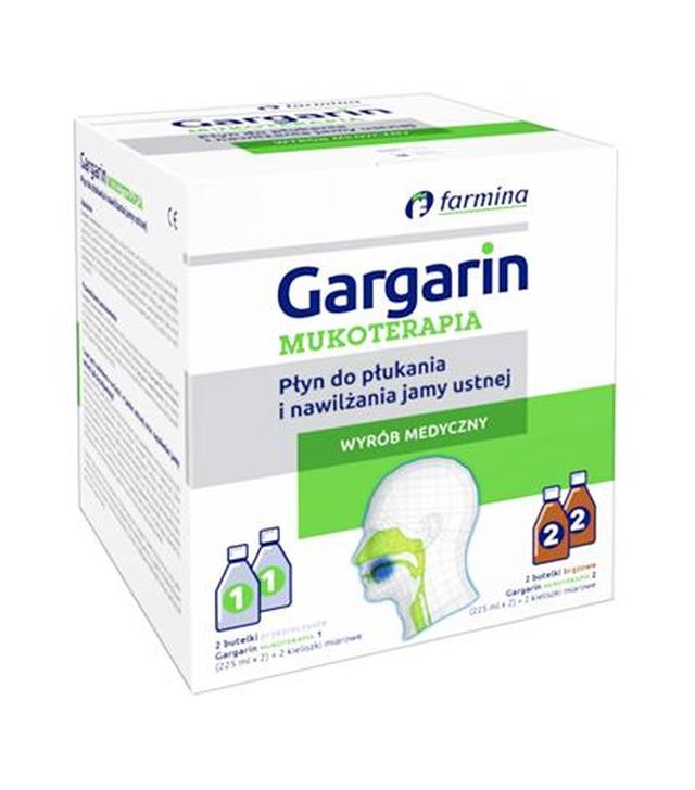 Gargarin Mukoterapia Płyn do płukania i nawilżania jamy ustnej - 4 x 225 ml - cena, opinie, właściwości