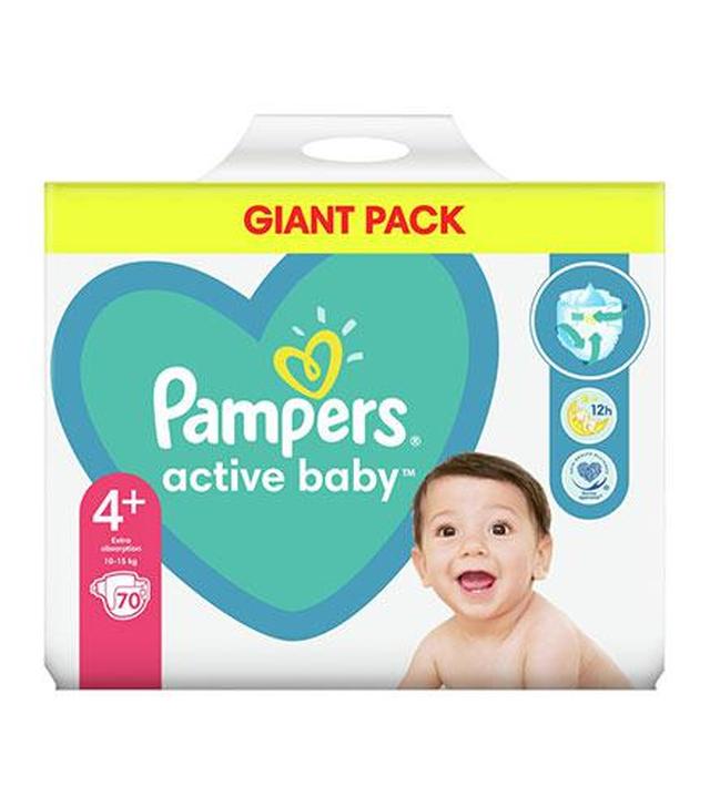 Pampers Active baby Pieluchy 4+ Maxi 10-15 kg, 70 sztuk