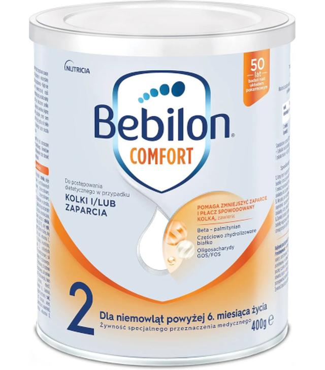 Bebilon Comfort 2, żywność specjalnego przeznaczenia medycznego dla niemowląt od 6. miesiąca, 400 g