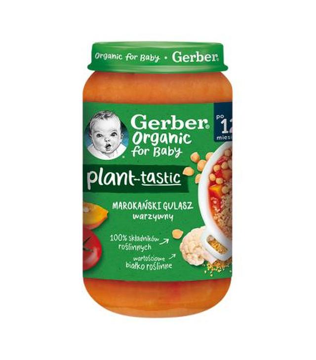 Gerber Organic for Baby Plant - Tastic Marokański gulasz warzywny po 12. miesiącu, 250 g, cena, opinie, składniki - ważny do 2024-06-30