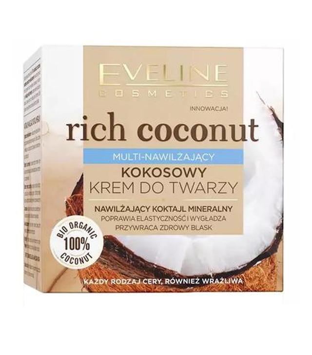 Eveline Rich Coconut Multi-nawilżający kokosowy krem do twarzy, 50 ml