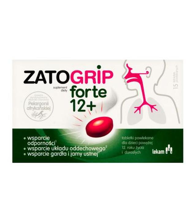 Zatogrip Forte 12+ dla dzieci i dorosłych 15 tabletek - ważny do 2025-02-28