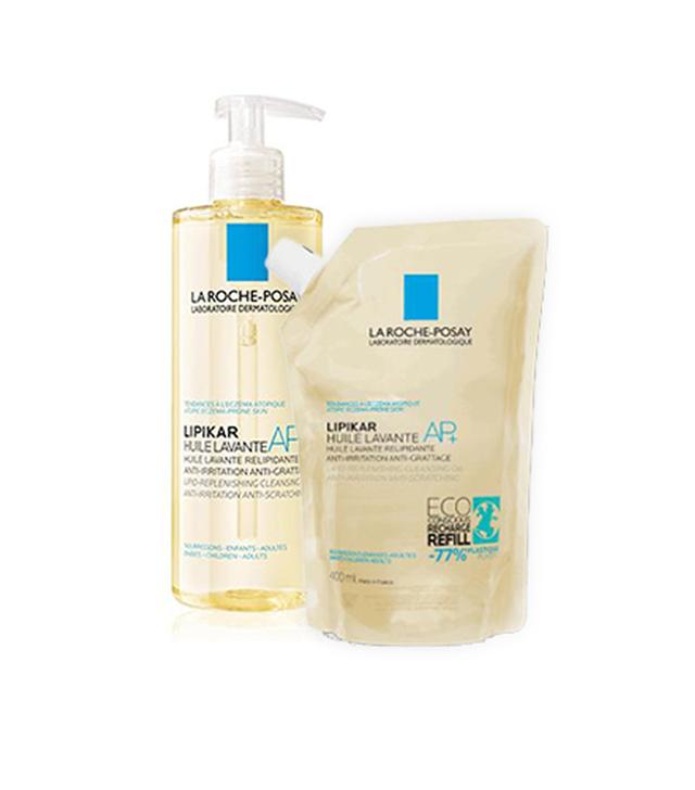 LA ROCHE-POSAY LIPIKAR Olejek myjący AP+ uzupełniający poziom lipidów, przeciw podrażnieniom skóry, 400 ml +  Refill Oil AP+, 400 ml
