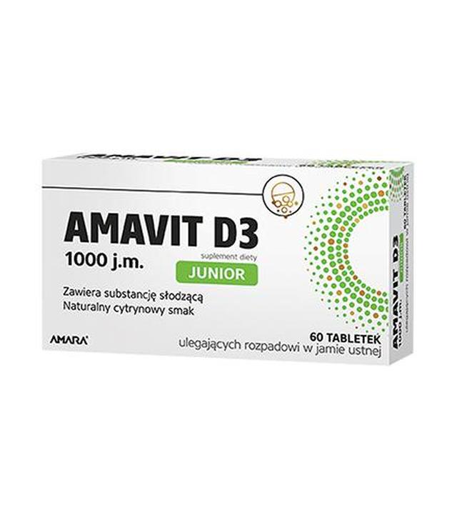 Amavit D3 Junior 1000 j.m., 60 tabletek, cena, opinie, stosowanie - ważny do 2024-07-31