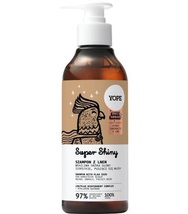 Yope Daily Heroes Super Shiny Szampon z lnem, 300 ml