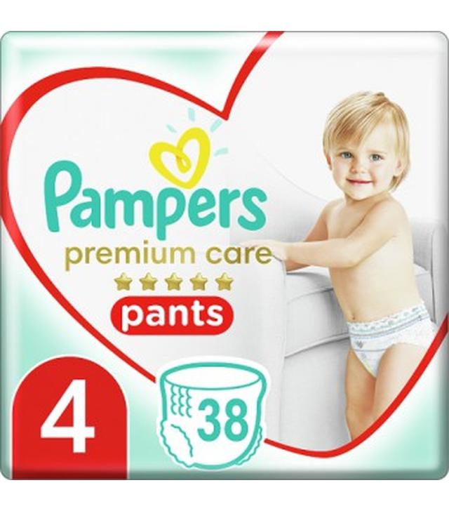 Pampers Premium Care Pieluchomajtki, Rozmiar 4, 9-15 kg, 38 szt., cena, opinie, właściwości