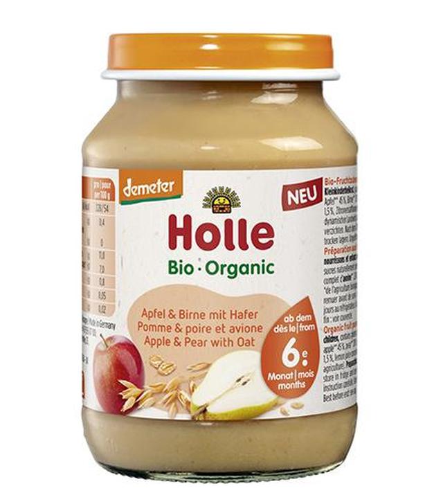 Holle Bio Deser dla niemowląt jabłko & gruszka z owsem od 6 miesiąca, 190 g