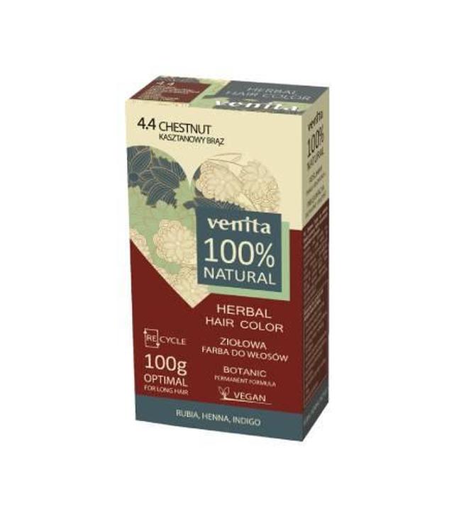 Venita Herbal Hair Color, ziołowa farba do włosów, 4.4 Kasztanowy Brąz, 100 g