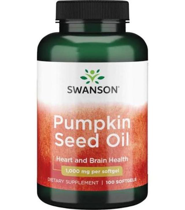 SWANSON Pumpkin Seed Oil 1000 mg - 100 kaps.