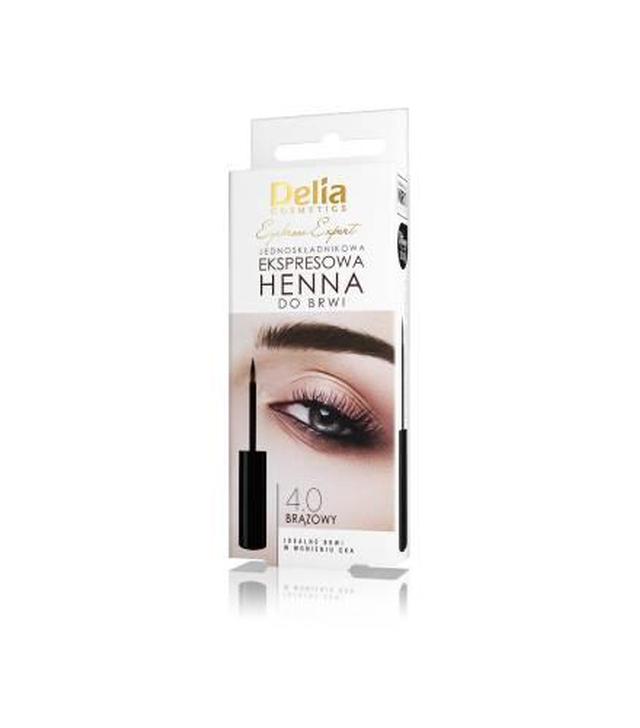 DELIA Eyebrow Expert jednoskładnikowa ekspresowa henna do brwi 4.0 Brązowy, 6 ml - ważny do 2025-10-30