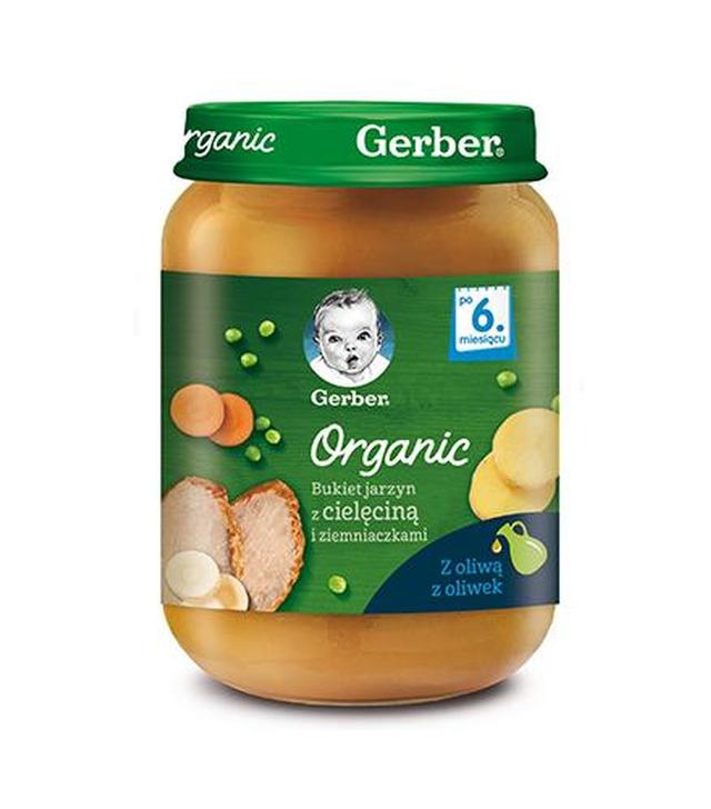 Gerber Organic Obiadek bukiet jarzyn z cielęciną i ziemniaczkami po 6. miesiącu, 190 g