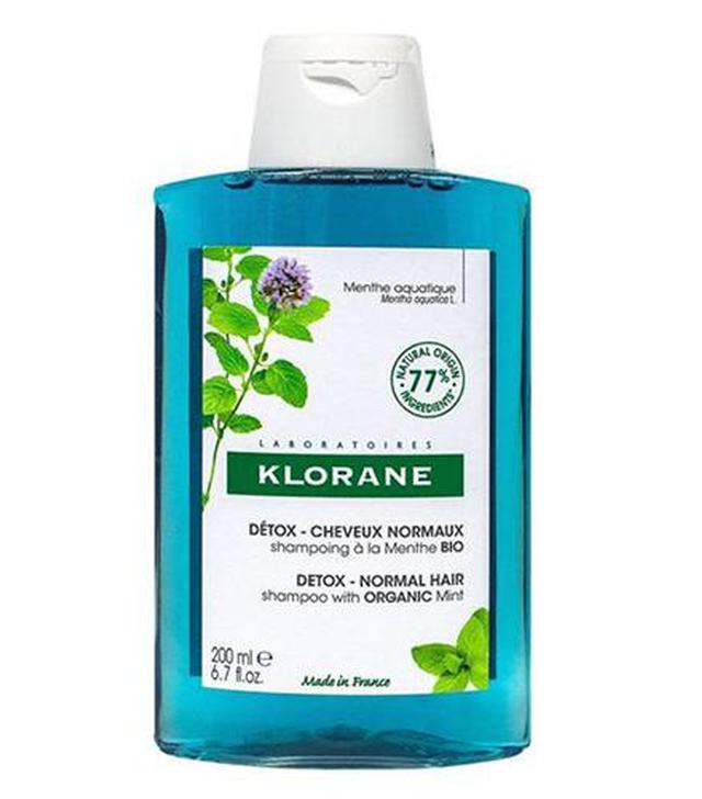Klorane Szampon z organiczną miętą Detoks - włosy normalne, 200 ml, cena, opinie, wlaściwości