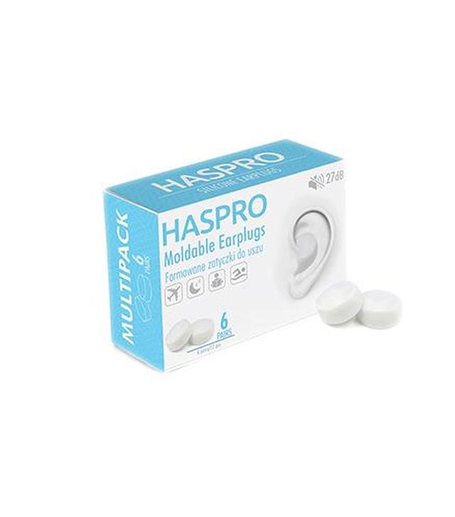 Haspro Moldable Earplugs 27 dB Formowane zatyczki do uszu kolor biały - 6 par / 12 szt. - cena, opinie, stosowanie