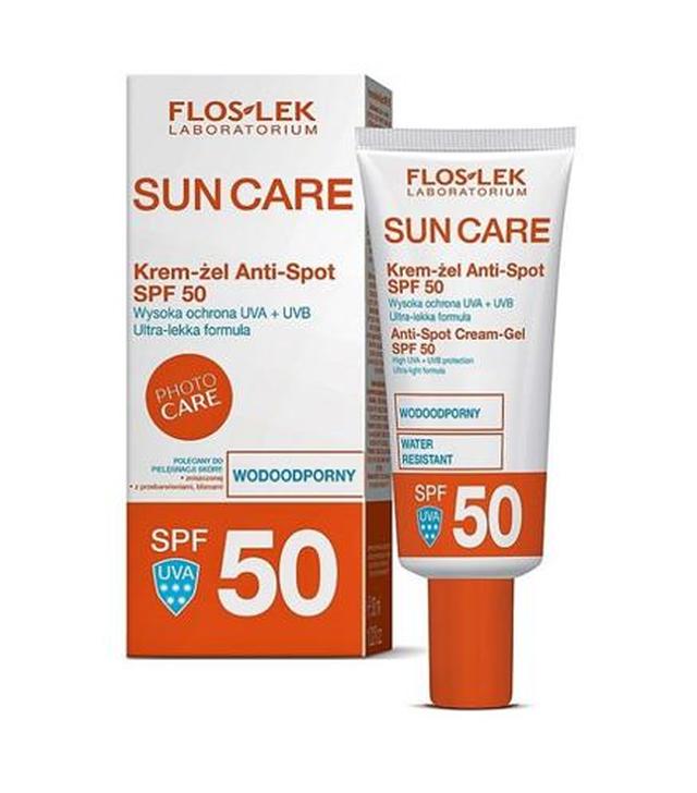 FLOS-LEK SUN CARE Krem-Żel Anti-Spot SPF50 - 30 ml - zapobiega przebarwieniom - cena, właściwości, opinie