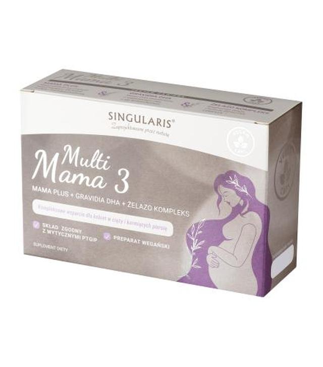 Multi Mama 3 Singularis Superior Zestaw Mama Plus+ Gravidia DHA+ Żelazo Kompleks 3 x 30 sztuk - ważny do 2025-10-30
