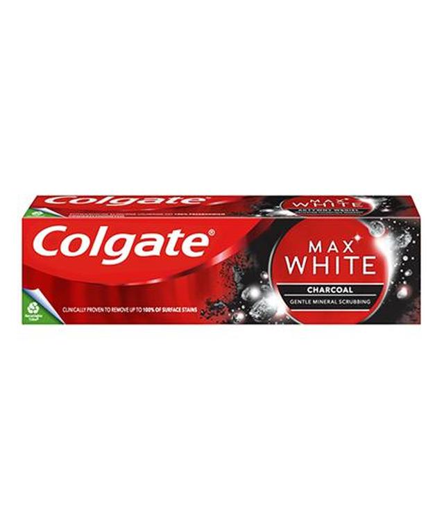 Colgate Max White Charcoal Pasta do zębów z aktywnym węglem, 75 ml, cena, opinie, skład