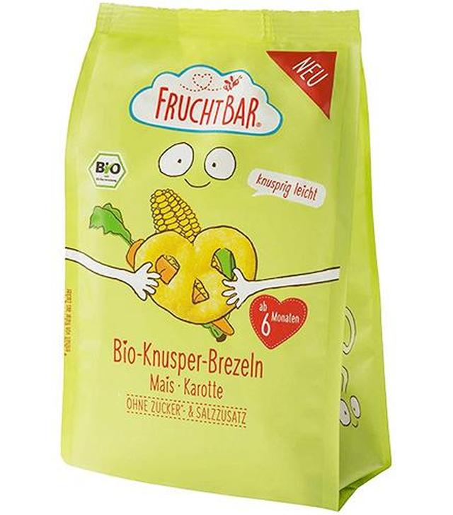 Fruchtbar Ekologiczne precelki kukurydziane marchewkowe powyżej 6 miesiąca życia, 25 g - ważny do 2025-08-17