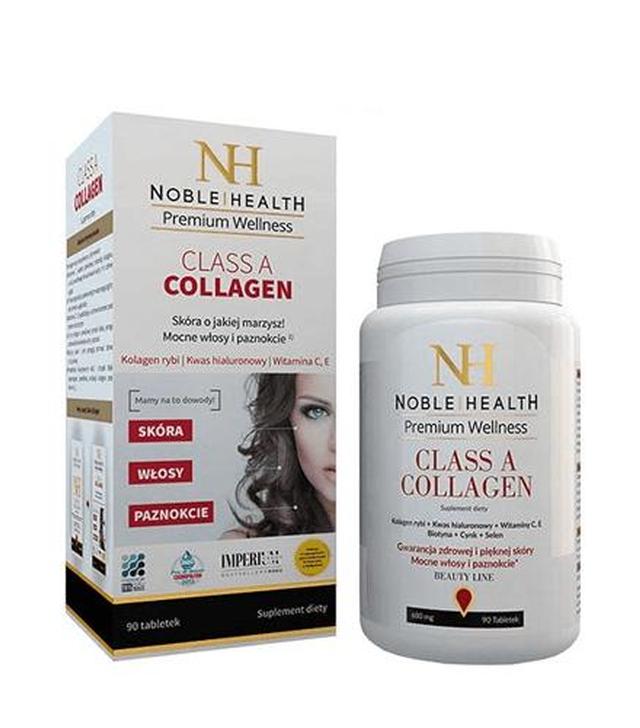 NOBLE HEALTH Class A Collagen - 90 tabl.- kolagen rybi morski, wspomaga włosy i skórę