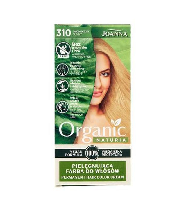 Joanna Organic Naturia Vegan Farba pielęgnująca do włosów 310 Słoneczny, 1 szt., cena, opinie, skład