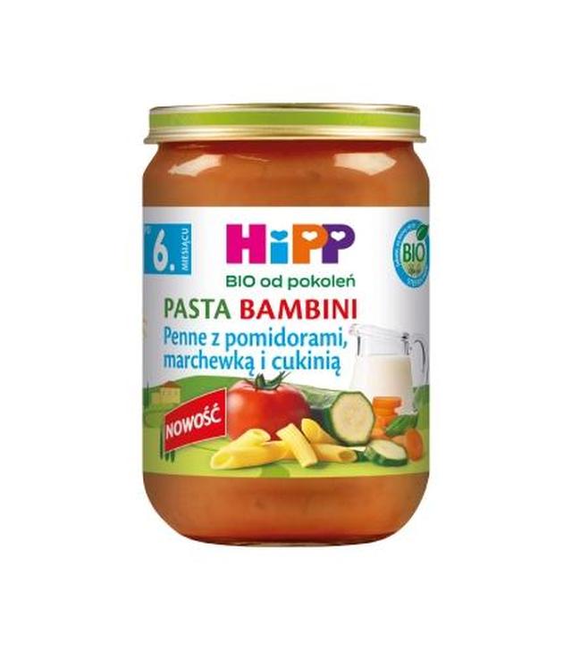 Hipp Bio od pokoleń, Penne z pomidorami, marchewką i cukinią, po 6. m-cu, 190 g