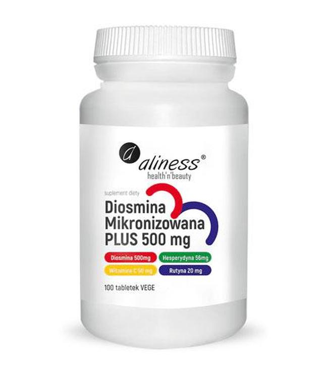 Aliness Diosmina Mikronizowana PLUS 500 mg - 100 tabl. - cena, opinie, właściwości