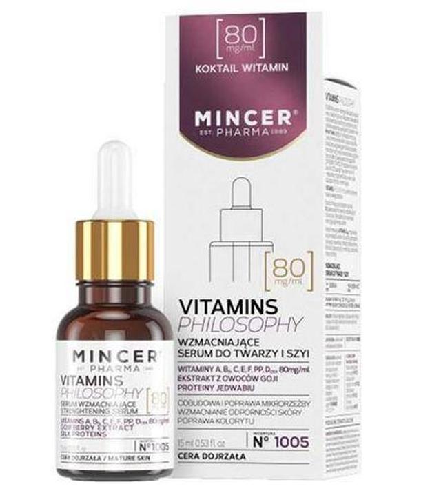 Mincer Pharma Vitamins Philosophy N°1005 Wzmacniające serum do twarzy i szyi, 15 ml