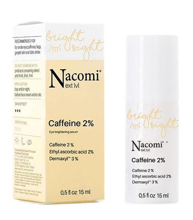 Nacomi Next Level Serum rozświetlające pod oczy Caffeine 2 %, 15 ml, cena, opinie, wskazania