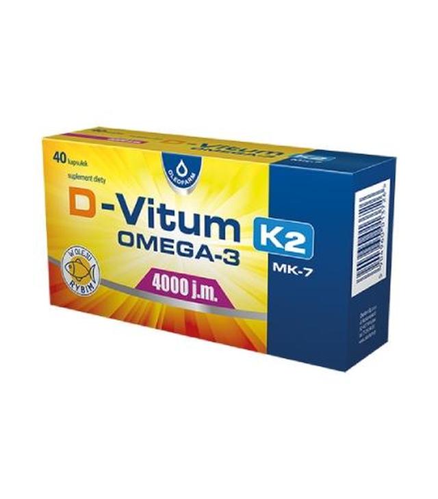 D-Vitum 4000 j.m. K2 MK-7 Omega-3, kapsułki, 40 sztuk