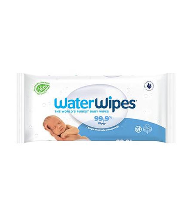 WaterWipes Chusteczki nawilżane 99,9% wody i kropla ekstraktu owocowego 100% biodegradowalne - 60 szt. - cena, opinie, stosowanie