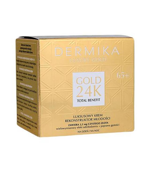 Dermika Luxury Gold 24K Luksusowy Krem rekonstruktor młodości 65+ na dzień/na noc, 50 ml, cena, właściwości, opinie