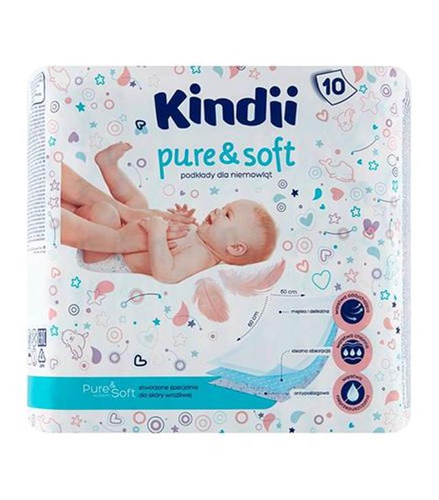 KINDII PURE&SOFT podkłady dla niemowląt 60x60 - 10 szt. - cena, opinie, właściwości