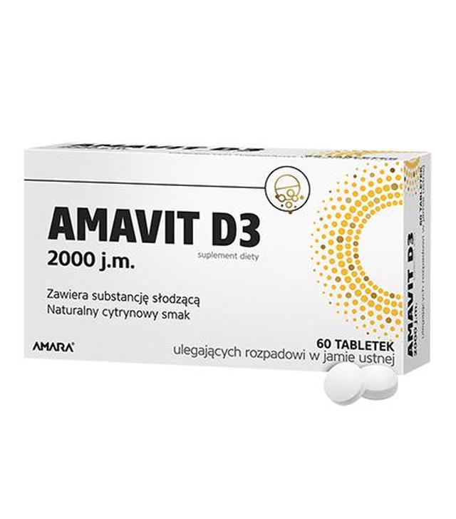 Amavit D3 2000 j.m., 60 tabletek, cena, opinie, stosowanie - ważny do 2024-08-31