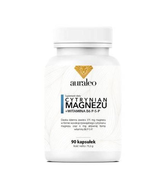 Auraleo Cytrynian magnezu + B6 P-5-P, kapsułki, 90 sztuk