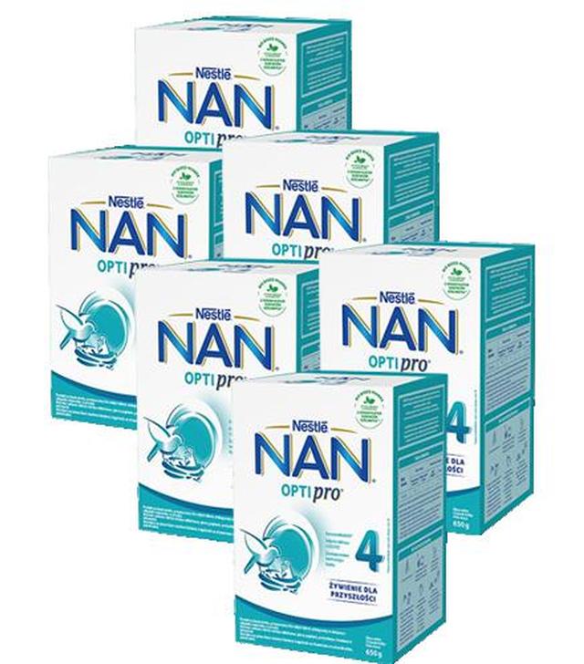 Nestle Nan Optipro 4 Mleko modyfikowane wzbogacone w witaminy i składniki mineralne dla dzieci po 2. roku życia, 6 x 650 g