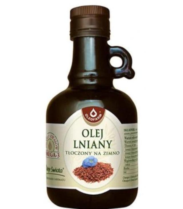 Oleofarm olej lniany tłoczony na zimno, płyn 250 ml - ważny do 2025-09-30
