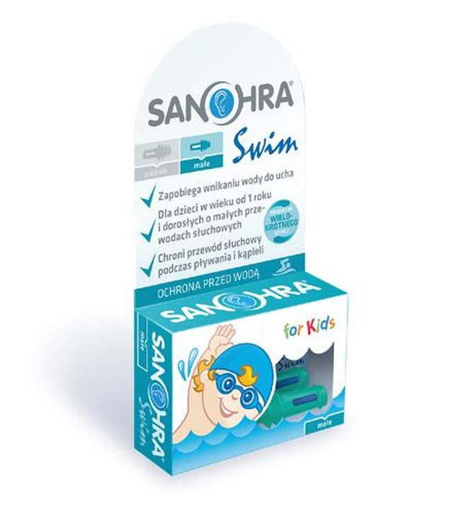 Sanohra Swim For Kids Zatyczki do uszu Chronią przewód słuchowy i błonę bębenkową przed wnikaniem wody - 1 para - cena, opinie, stosowanie