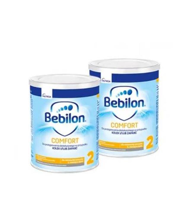 Bebilon Comfort 2, żywność specjalnego przeznaczenia medycznego dla niemowląt od 6. miesiąca życia, do postępowania w przypadku kolek i/lub zaparć, 2 x 400 g