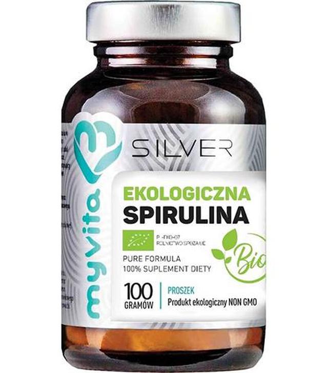 MyVita Silver Pure 100 % Spirulina Bio proszek, 100 g, cena, opinie, wskazania