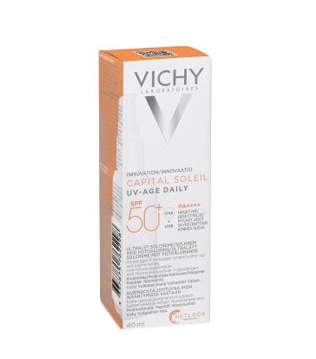 Vichy Capital Soleil Uv - Age Daily SPF 50+ Fluid przeciw fotostarzeniu się skóry, 40 ml, cena, opinie, wskazania