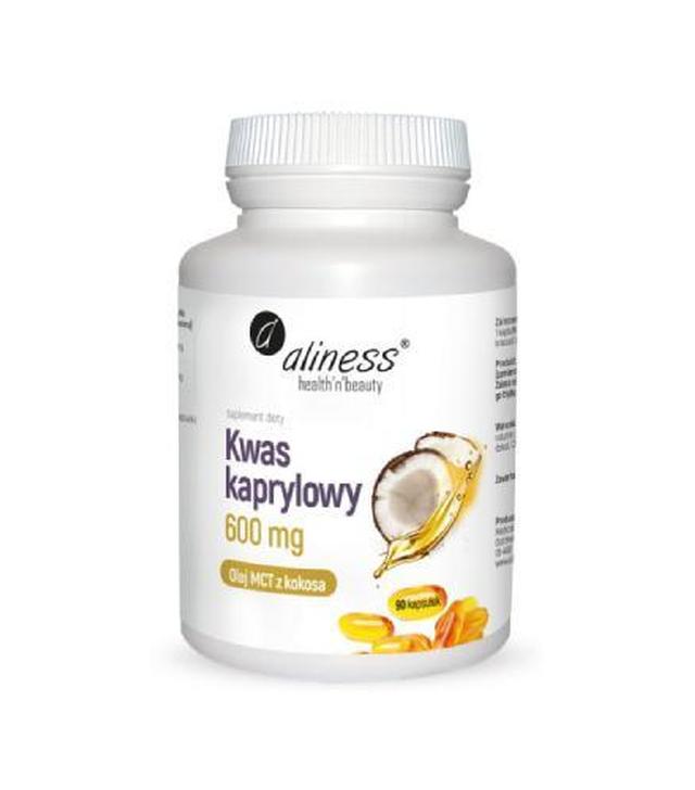 Aliness Kwas kaprylowy (60% C8) 600 mg, 90 kapsułek