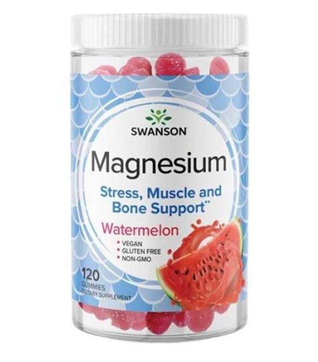 Swanson Cytrynian magnezu w żelkach smak arbuzowy, 120 wege żelek